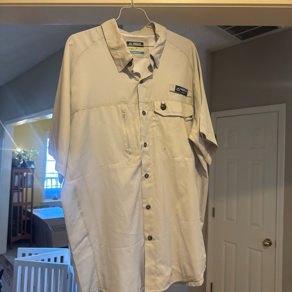Magellan Outdoors Men's White Short Sleeve Shirt